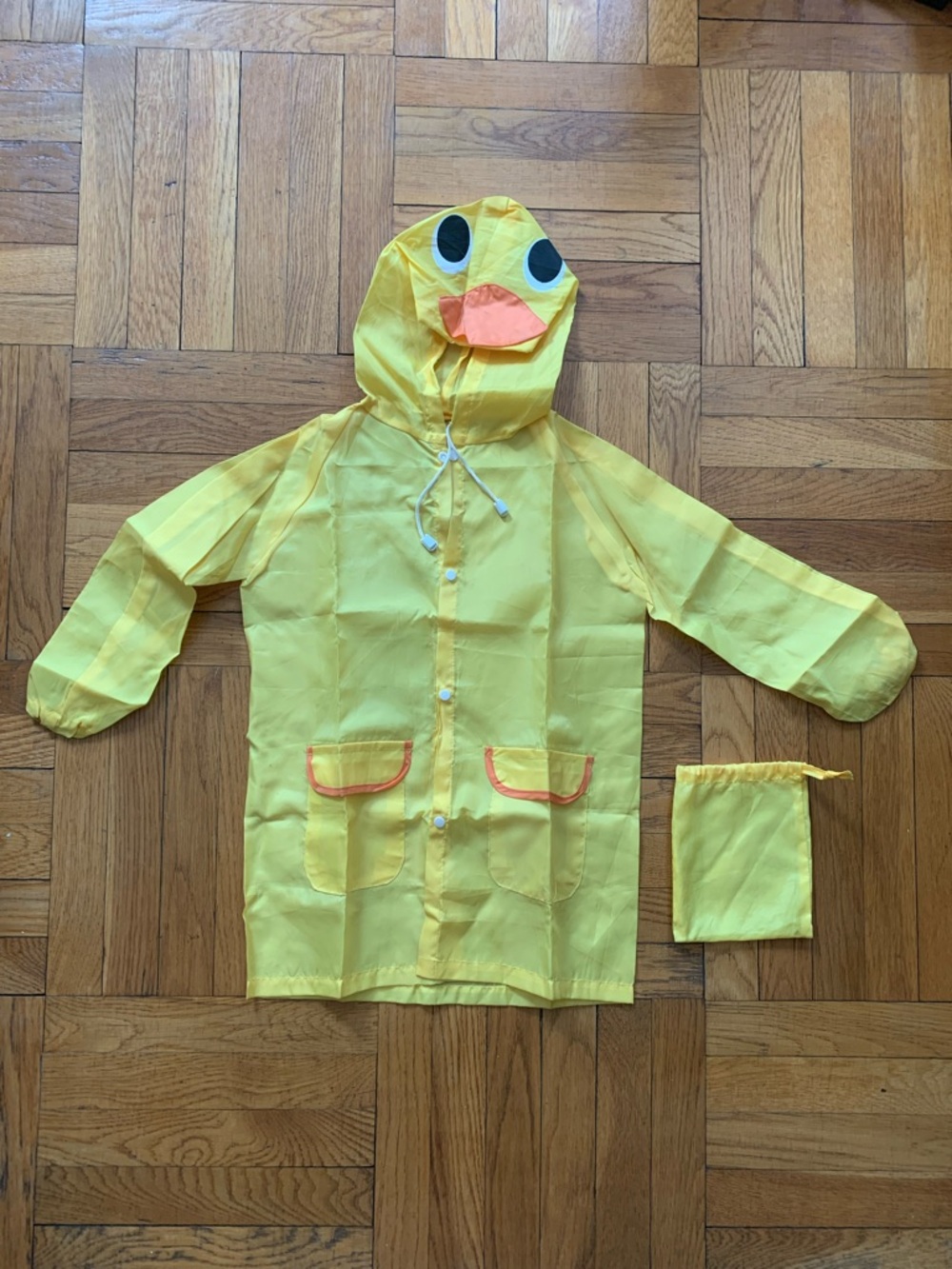 Children's Yellow Duck Raincoat with Hood